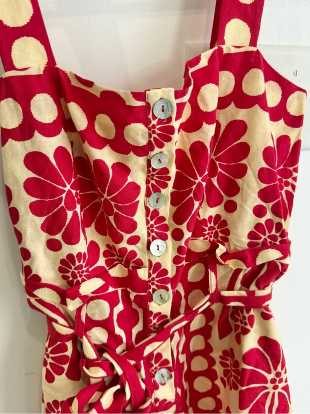 Farm Rio Palermo Red Sleeveless Romper - Picture 7 of 9